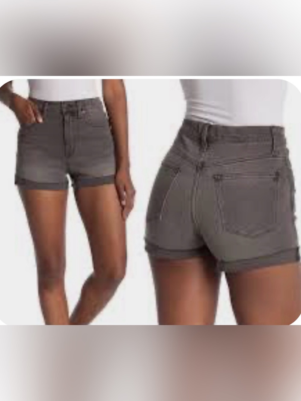 Madewell High-Rise Gray Denim Short with Rolled Hem size 25